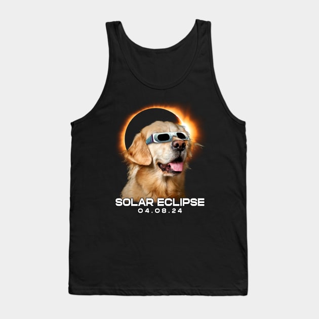 Celestial Golden Retriever Eclipse: Trendy Tee for Dog Enthusiasts Tank Top by GinkgoForestSpirit